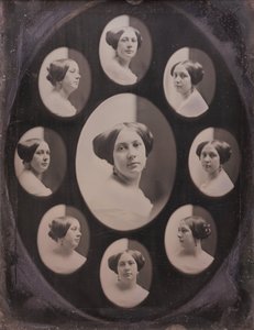 Retrato de una Mujer en Nueve Vistas Ovaladas de Albert Sands Southworth